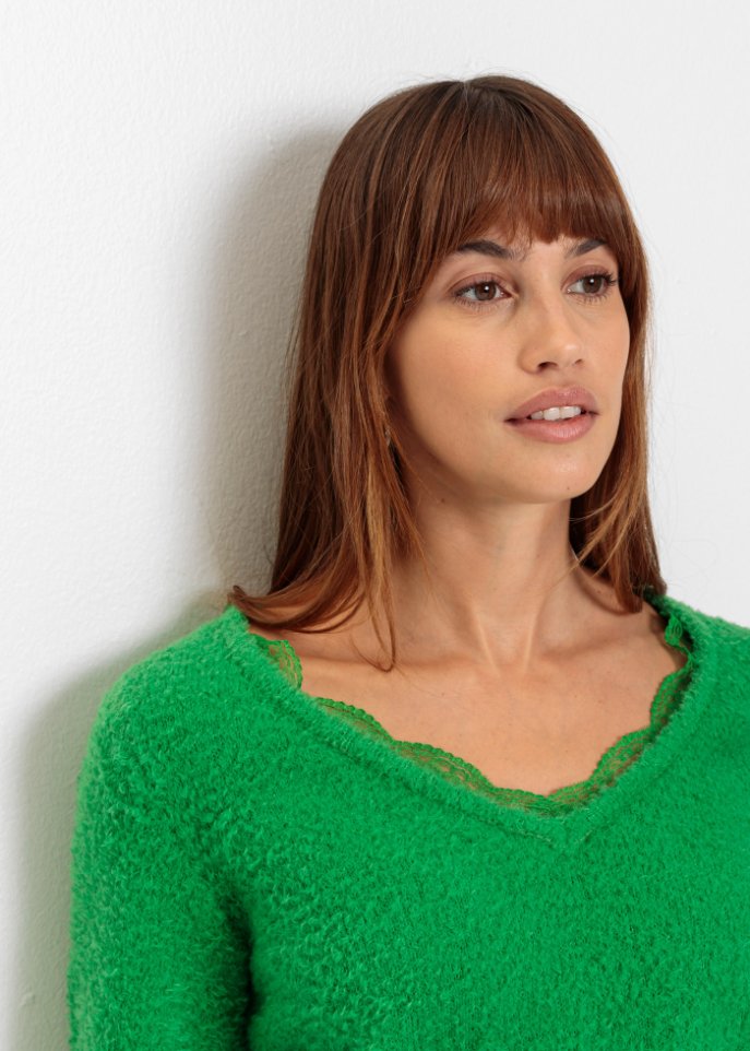 Pullover mit Spitzeneinsatz