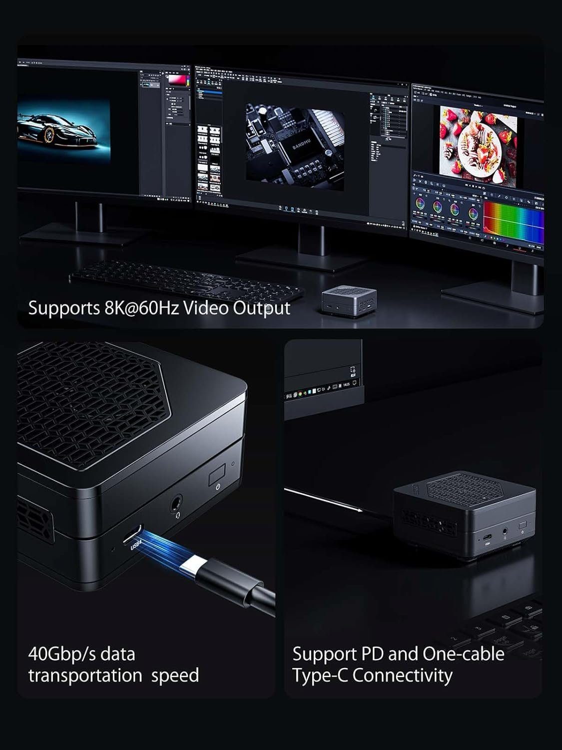 MINIS FORUM Mercury EM680 Mini-PC (AMD Ryzen 7 6800U, AMD Radeon 680M, 32 GB RAM, 1024 GB SSD, Mini Computer, WiFi 6E/BT5.2, 1x TF Slot/2x USB4/1x HDMI/3X USB3. 2)