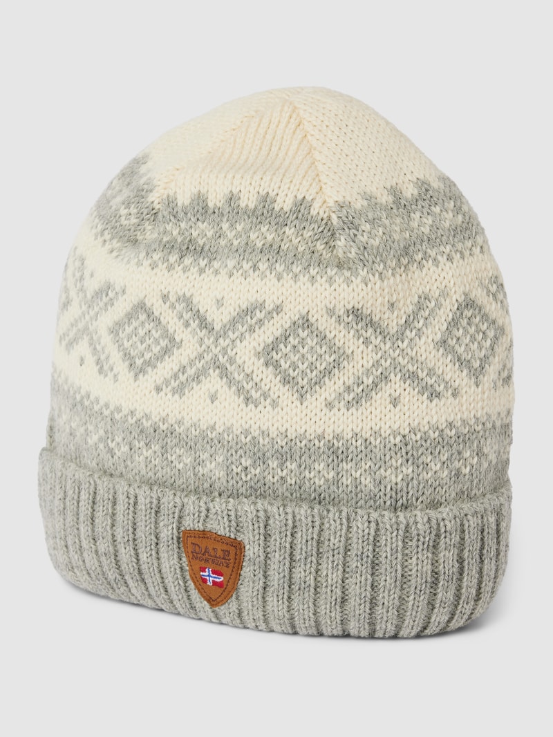 Beanie mit Allover-Muster Modell 'CORTINA' in hellgrau
