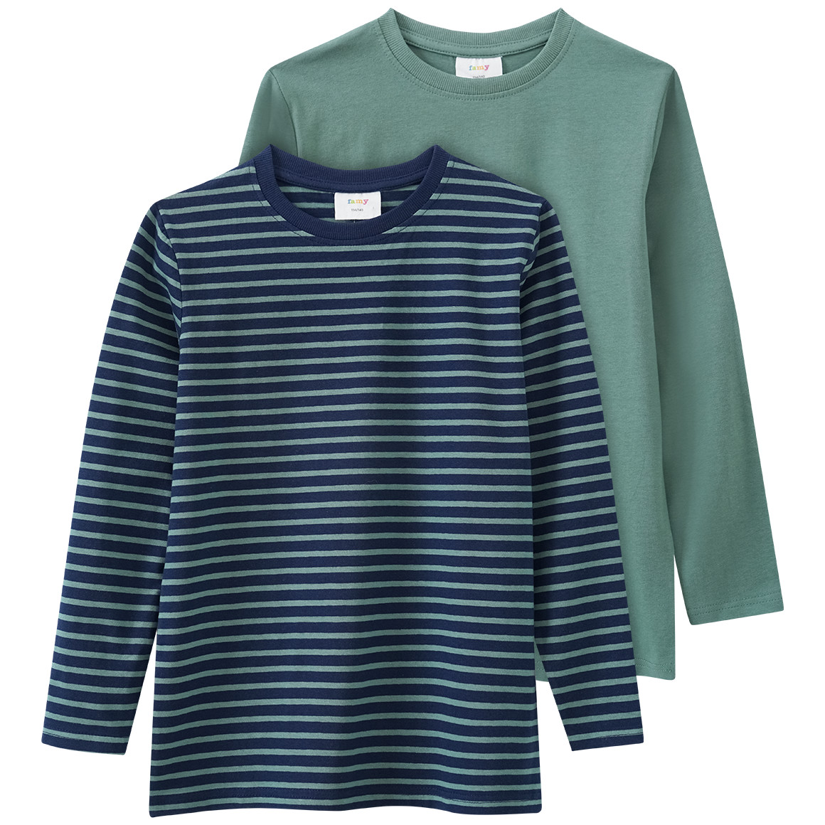 2 Jungen Langarmshirts im Basic-Look
