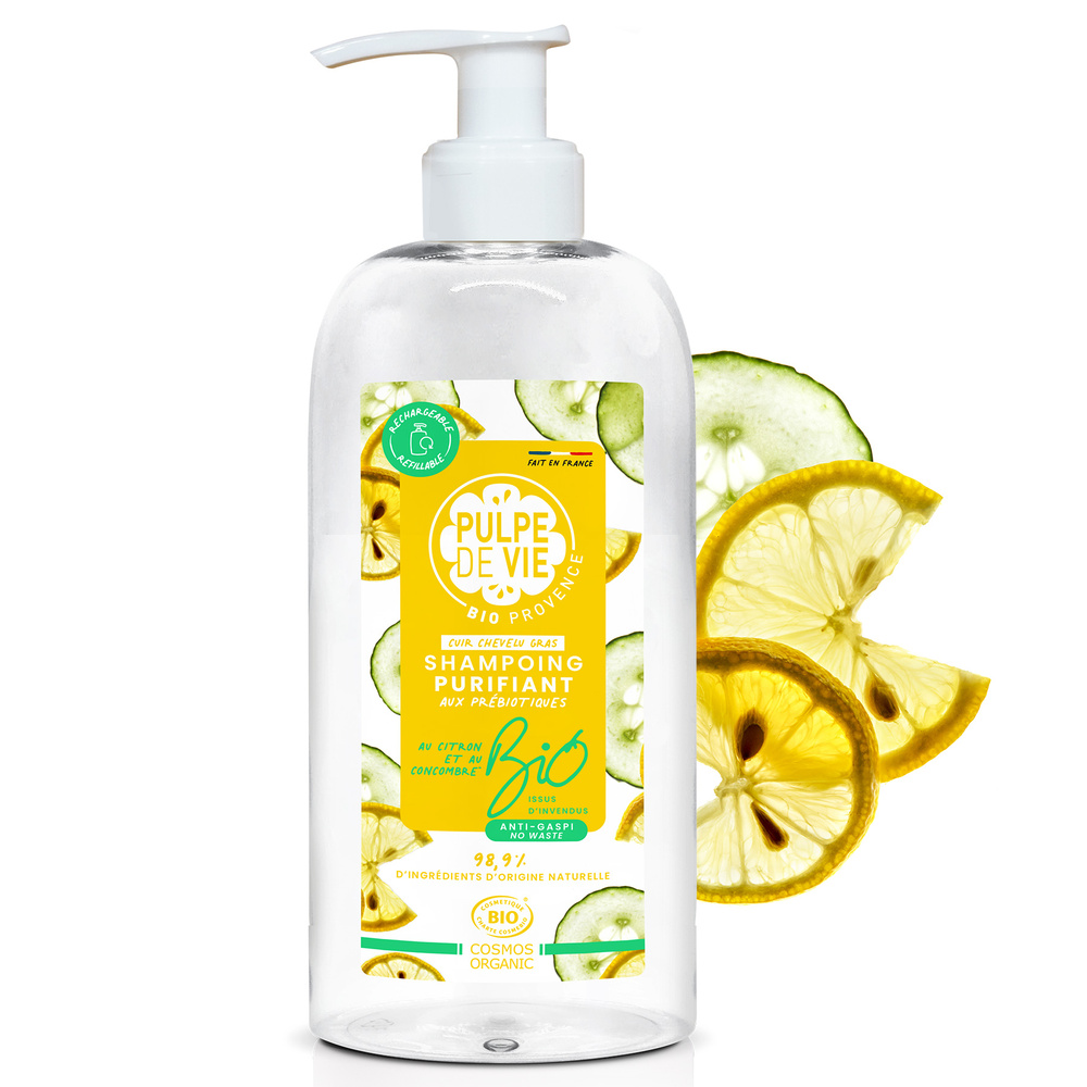 pulpe de vie SORBET GIVRE Shampoing  purifiant visage avec prébiotiques 400 mL SHAMPOING REEQUILIBRANT MAXI FORMAT