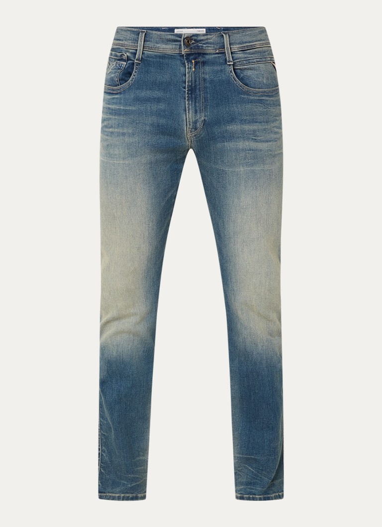 Calça jeans Replay Anbass slim fit com lavagem média