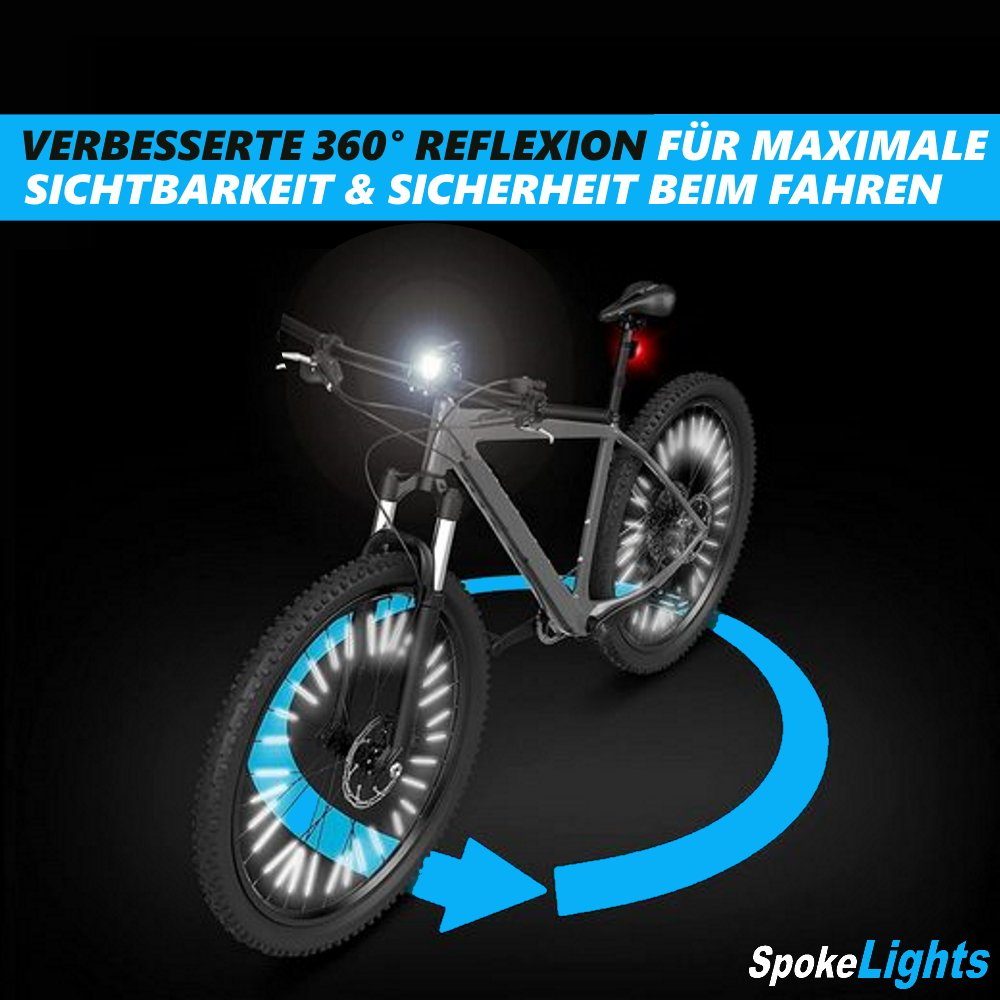 MAVURA Fahrradreflektor SpokeLights Fahrrad Speichen Reflektoren Speichenreflektoren, (Katzenaugen Stäbe Speichenlicht Rad), Strahler Fahrrad Licht Speichensticks weiß [36er Set]