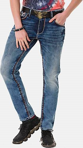 Cipo & Baxx Jeanshose mit kontrastfarbenen Nähten
