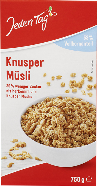 Jeden Tag Knusper Müsli weniger süß
