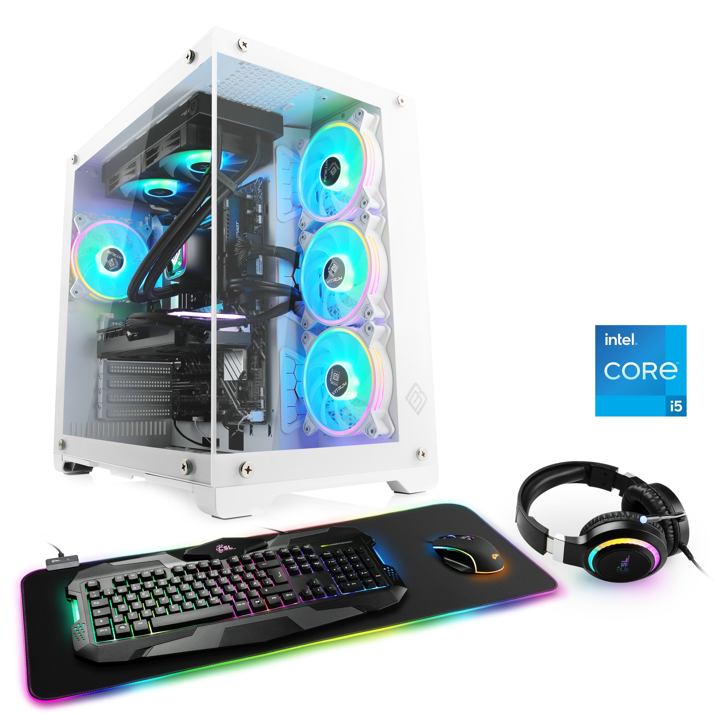 CSL Aqueon C55111 Advanced Edition Gaming-PC (Intel® Core i5 12400F, GeForce RTX 3060, 16 GB RAM, 1000 GB SSD, Wasserkühlung)