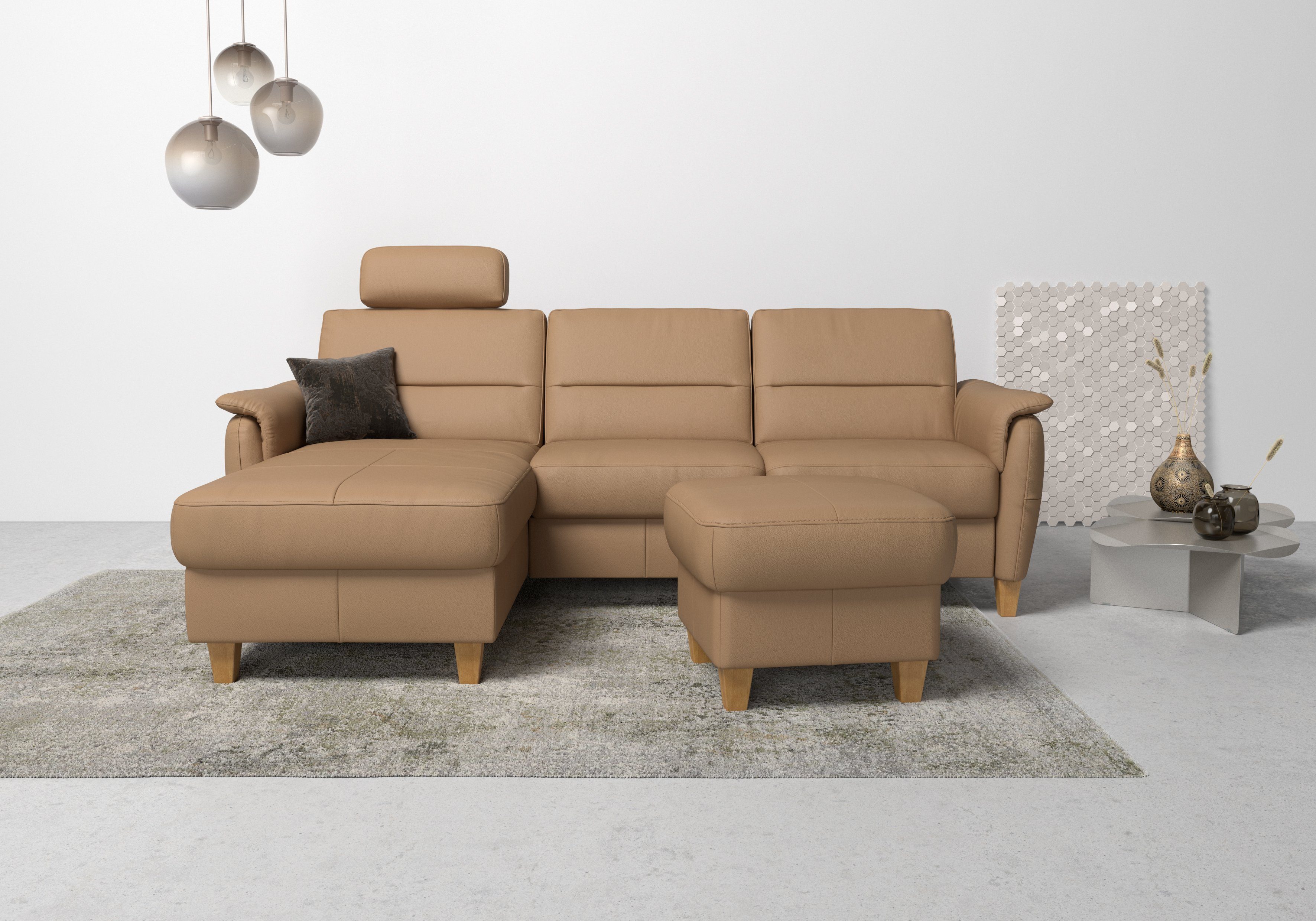 Home affaire Ecksofa Palmera, Federkern, wahlweise mit Bettfunktion und mit/ohne Bettkasten