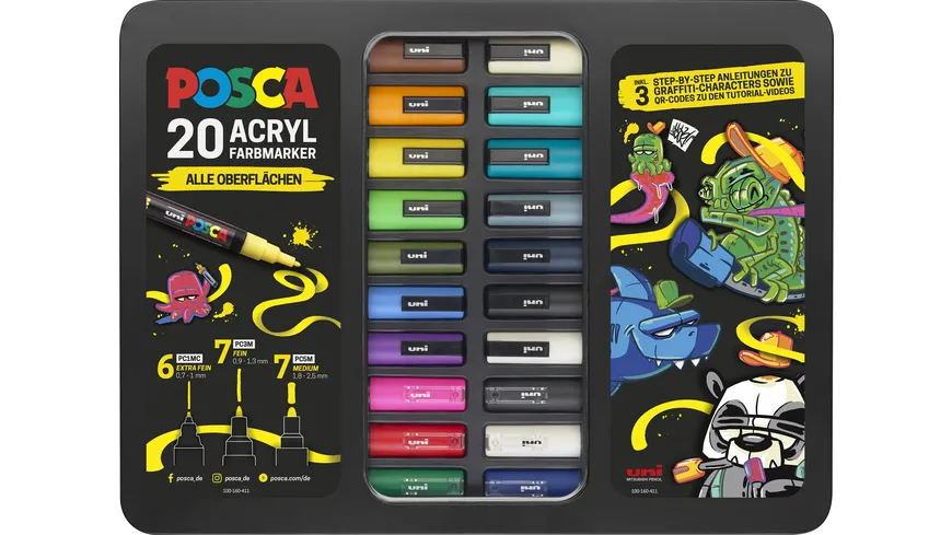 POSCA Marker 20er Set inkl. Anleitungen 100-160-413