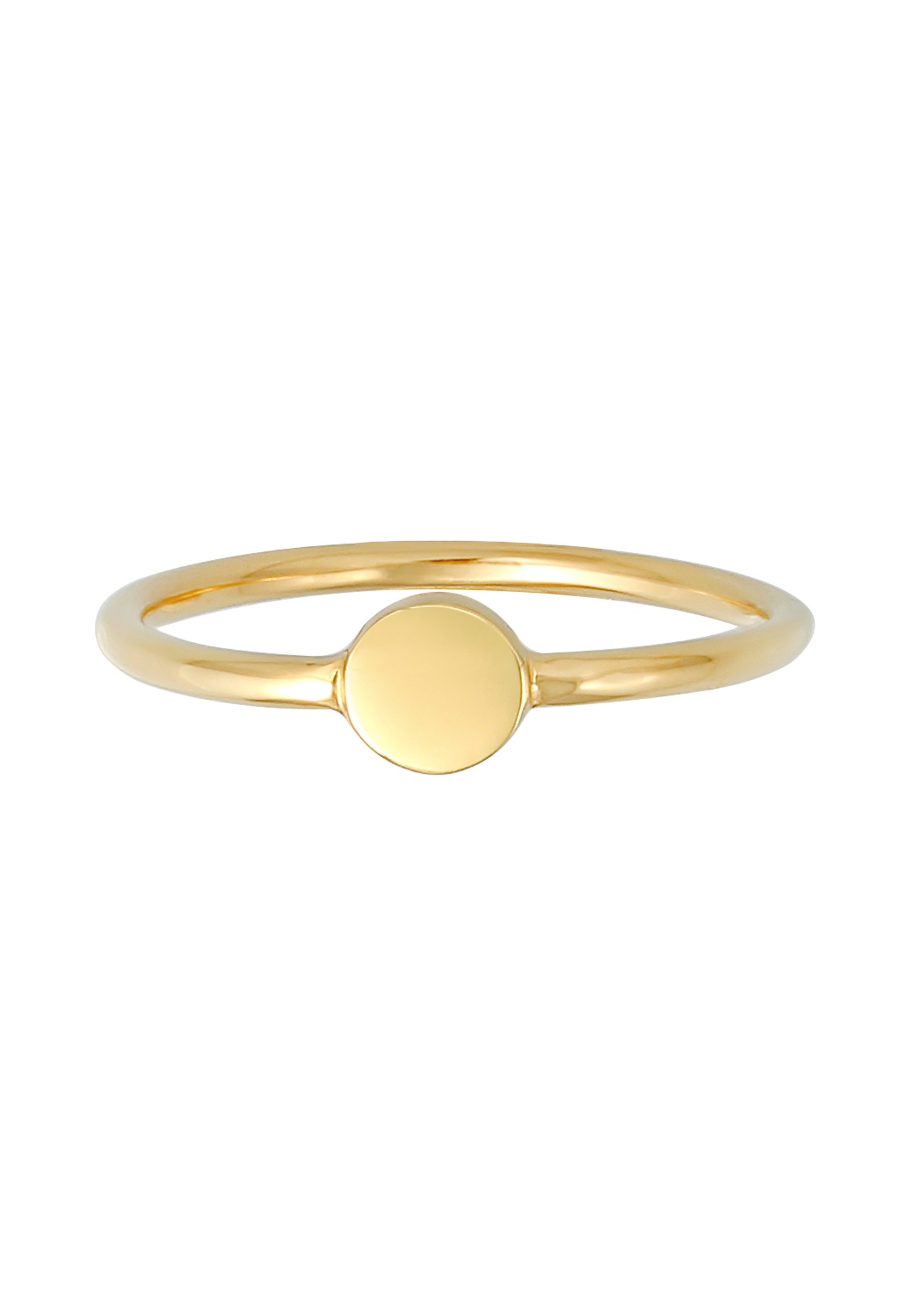 Anillo apilable Elli para mujer - Placa geométrica Basic Trend Blogger en plata de ley 925 con baño de oro.