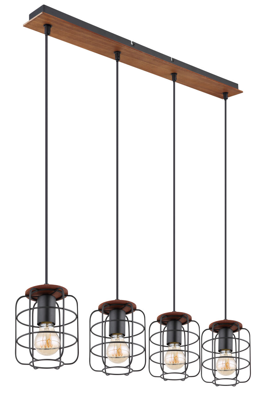 Globo Lighting - WILLA - Hängeleuchte Metall schwarz, 4x E27