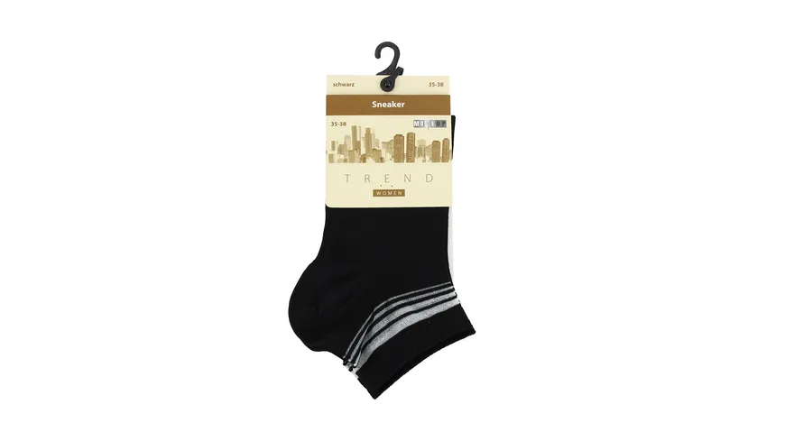 MOVE UP Damen Sneaker Socken Lurex soft touch schwarz