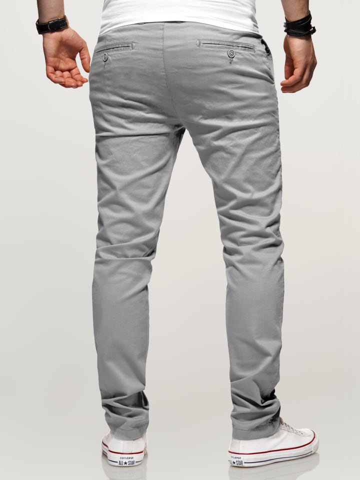 behype Chinohose Heritage in grau günstig kaufen