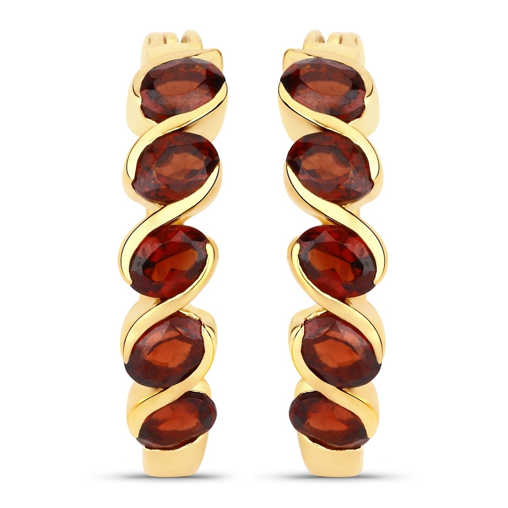 Rafaela Donata Boucles doreilles Argent sterling Grenat en Or jaune Bijoux