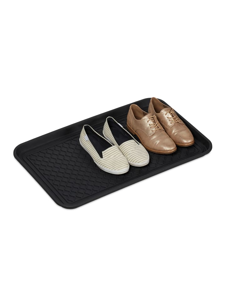 relaxdays Schuhabtropfschale in Schwarz - (B)60x (H)3 x (T)40 cm günstig kaufen onesize