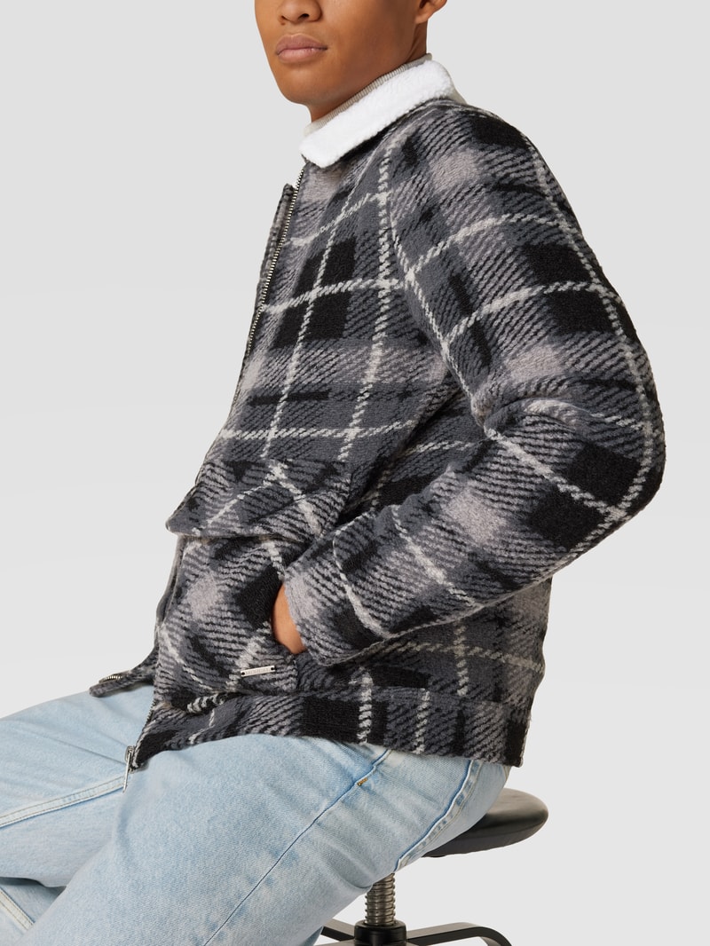 Hemdjacke mit Karomuster in anthrazit