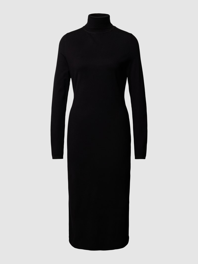 Strickkleid mit Rollkragen in schwarz