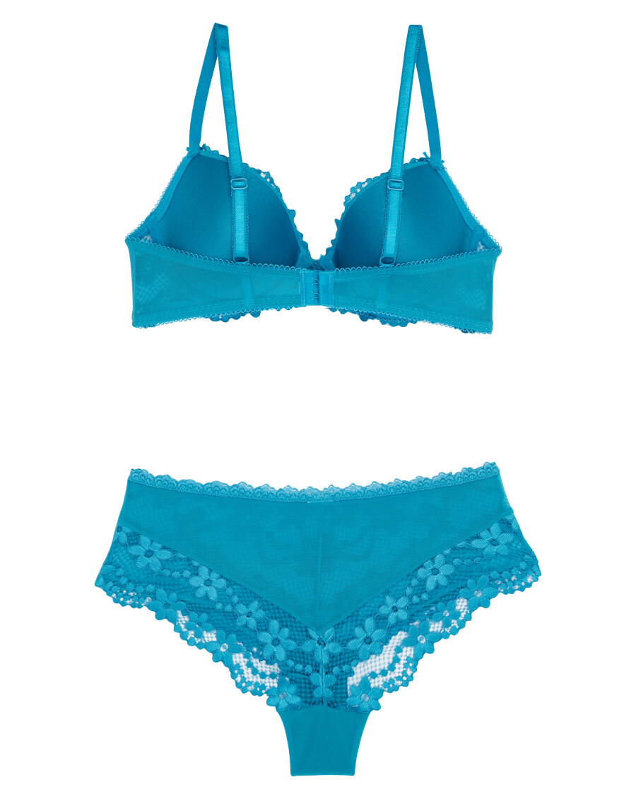 Push-up-BH + Panty mit Spitze