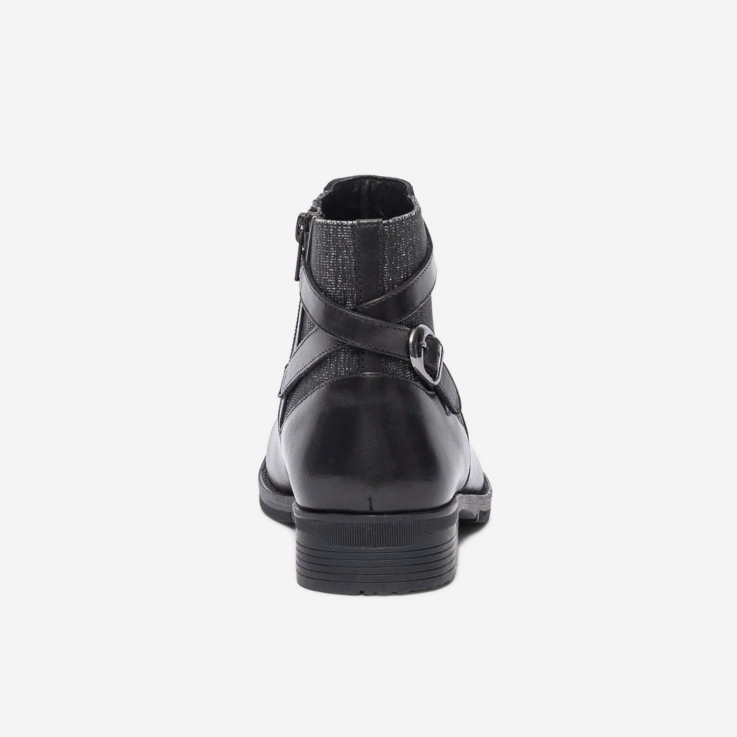 Boots jodhpur noir en cuir à élastique pailleté
