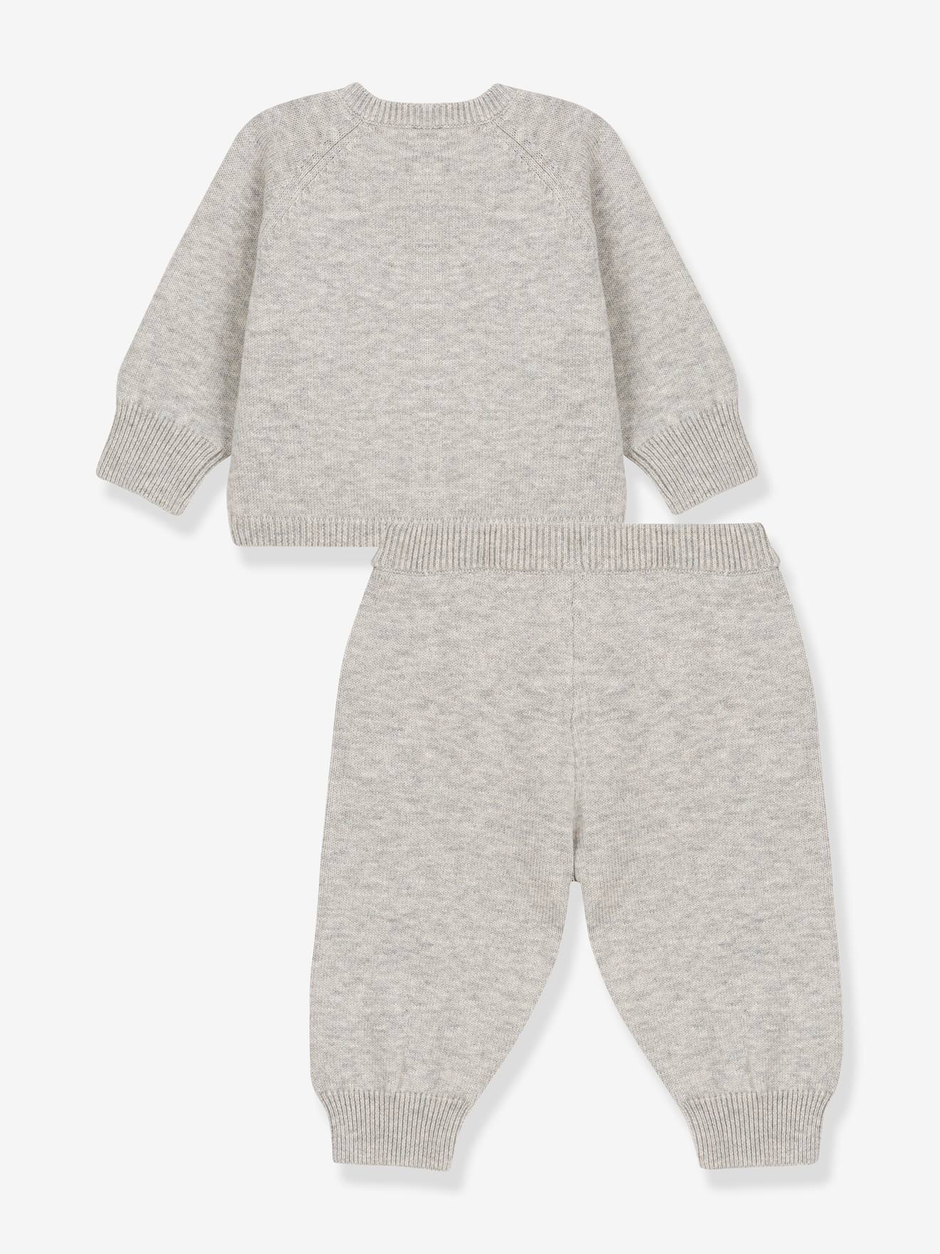 Petit Bateau Baby-Set: Strickjacke & Hose PETIT BATEAU - weiß