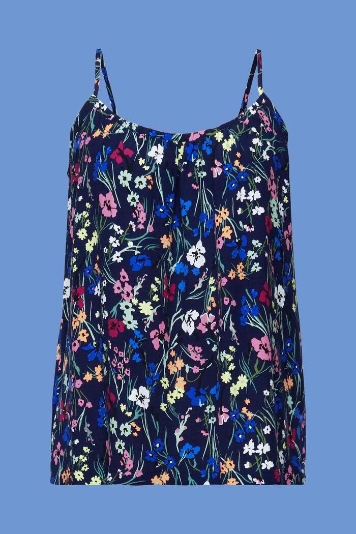 Gemusterte, ärmellose Bluse
