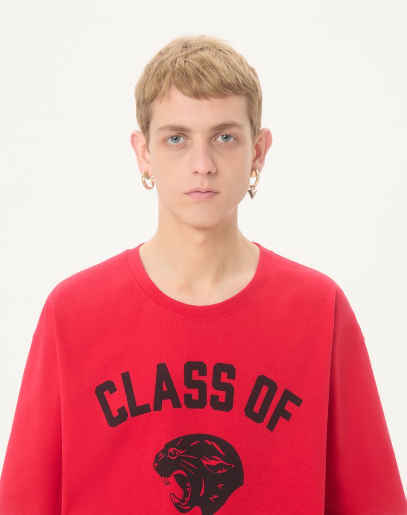 Valentino bomulds-T-shirt med panterprint