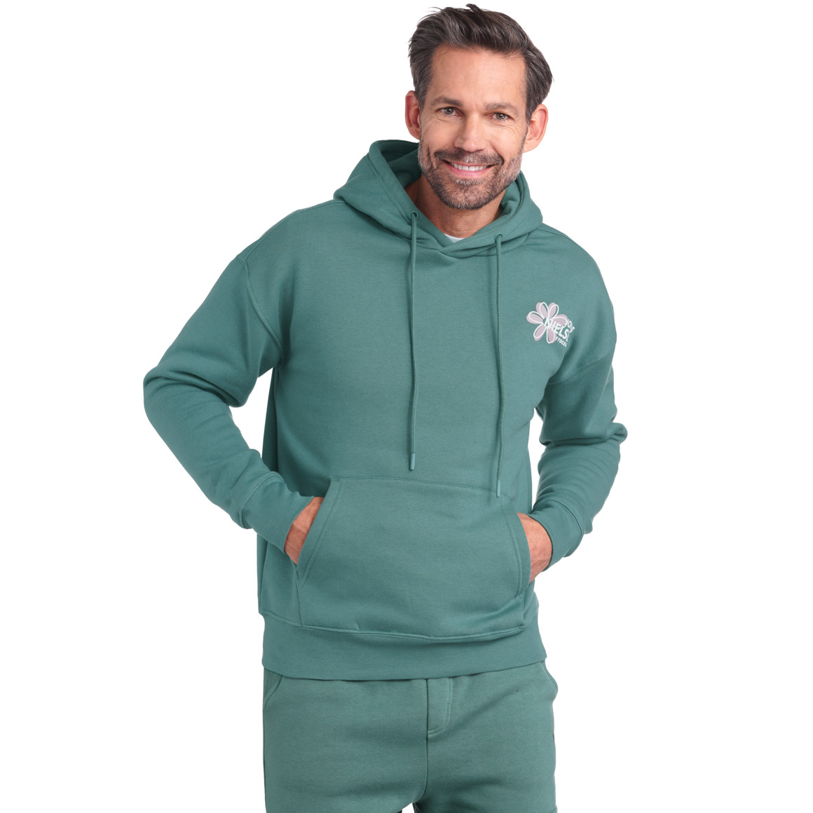 Herren Hoodie mit gummiertem Print