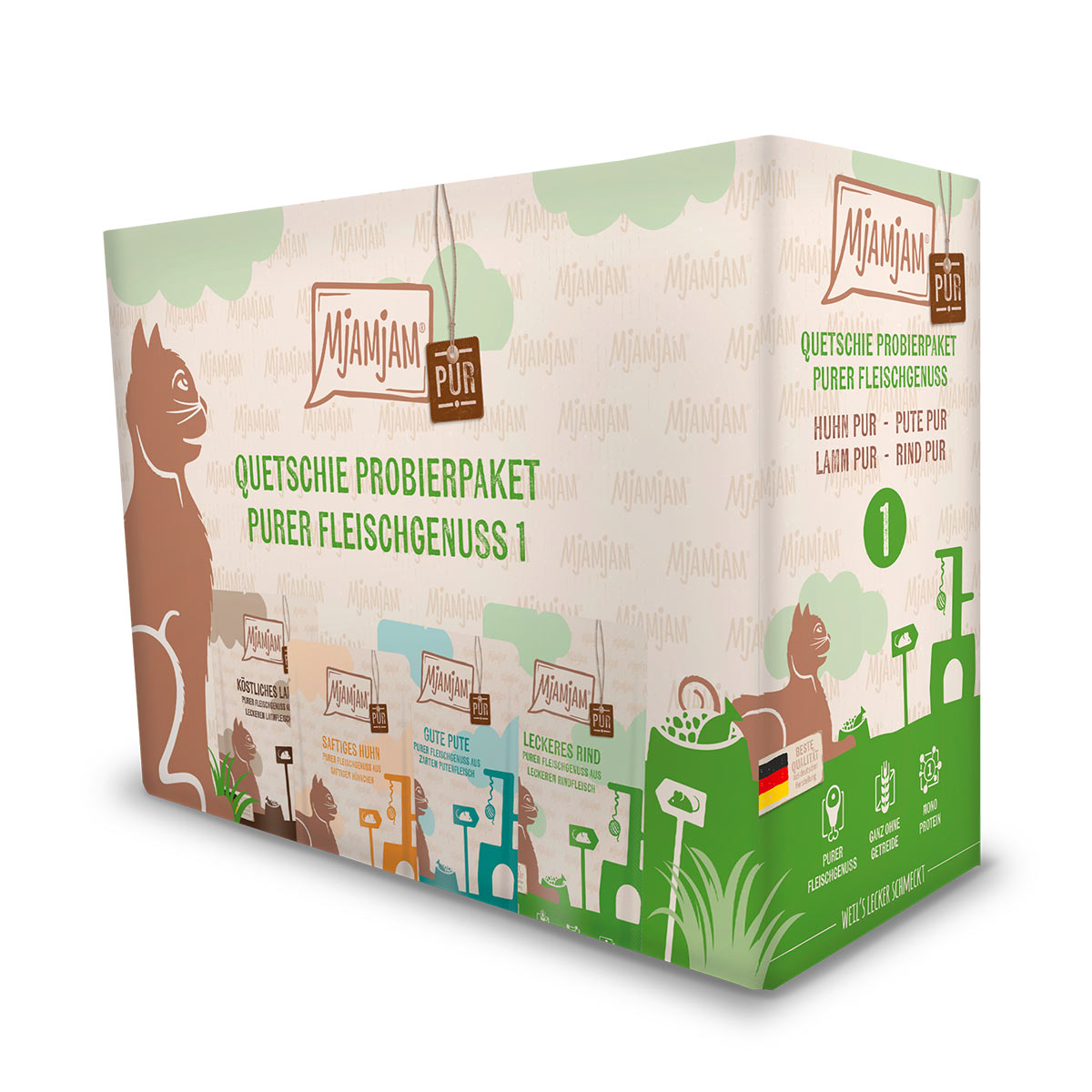 MjAMjAM Quetschie Probierpaket Purer Fleischgenuss 1 12x125g