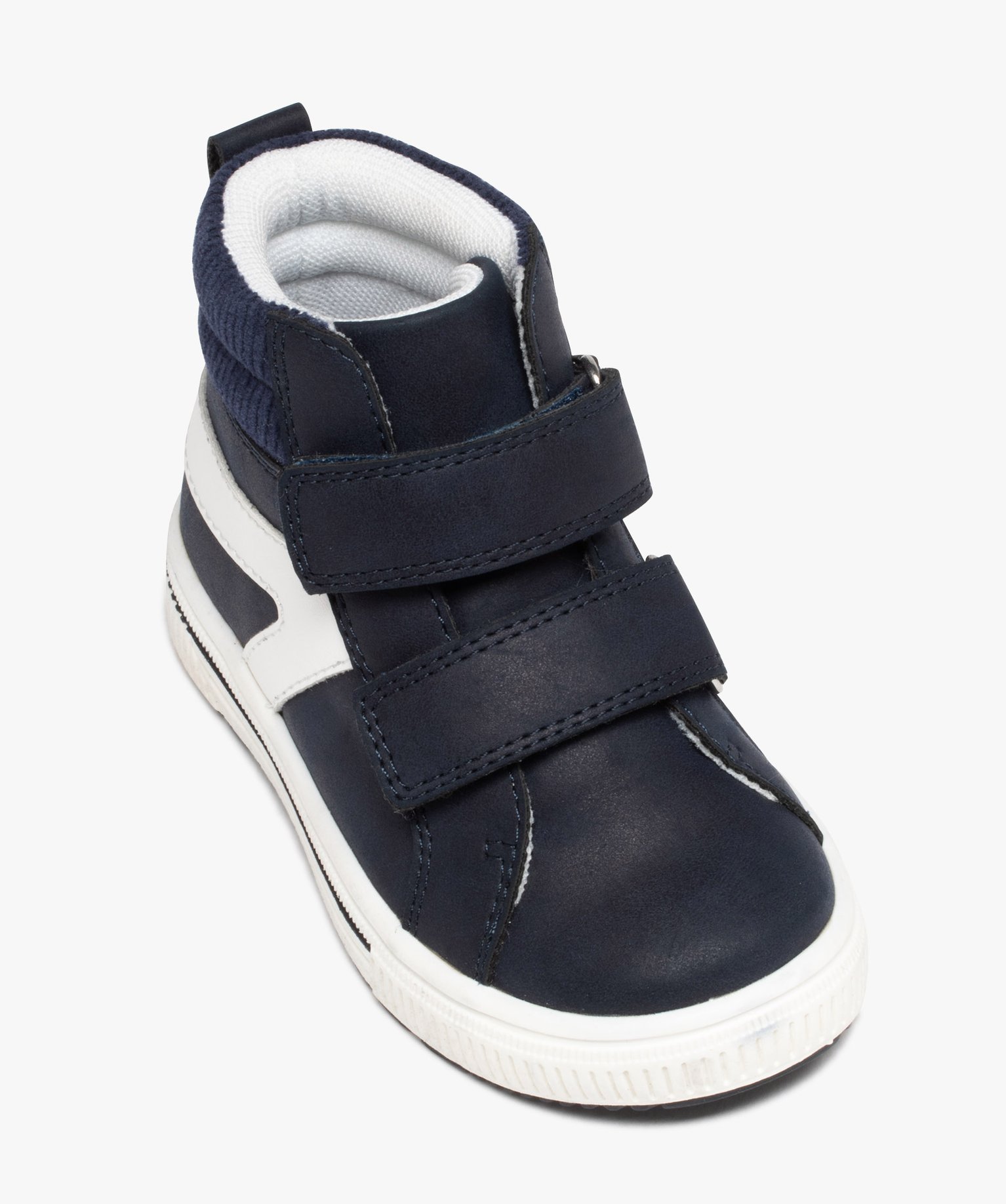 Baskets bébé Garçon mid-cut à scratch marine | GEMO