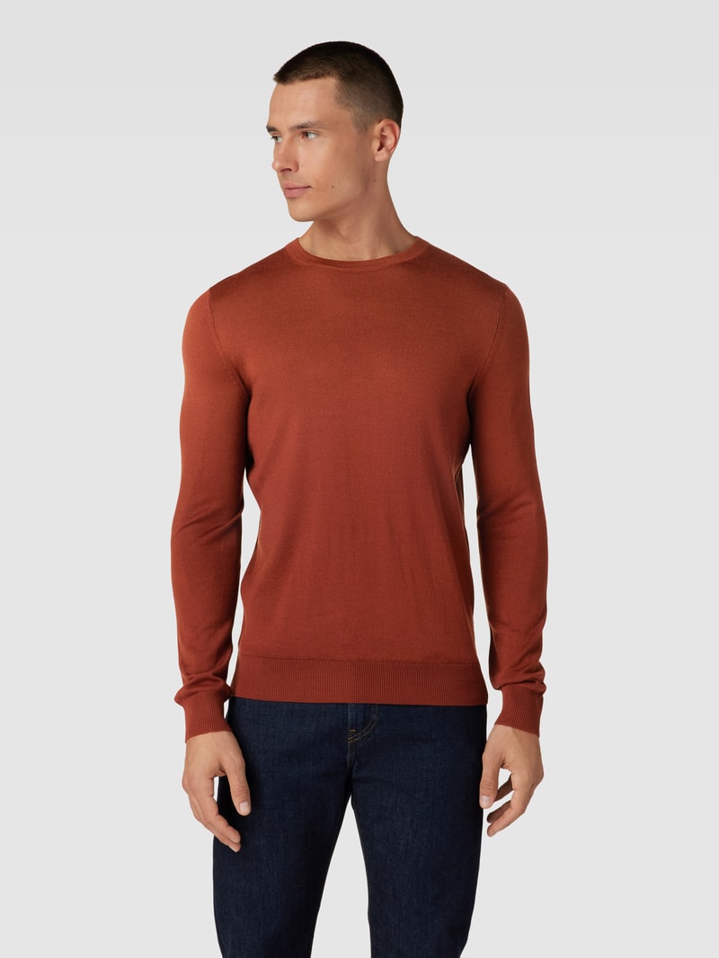 Longsleeve aus Woll-Mix in terrakotta