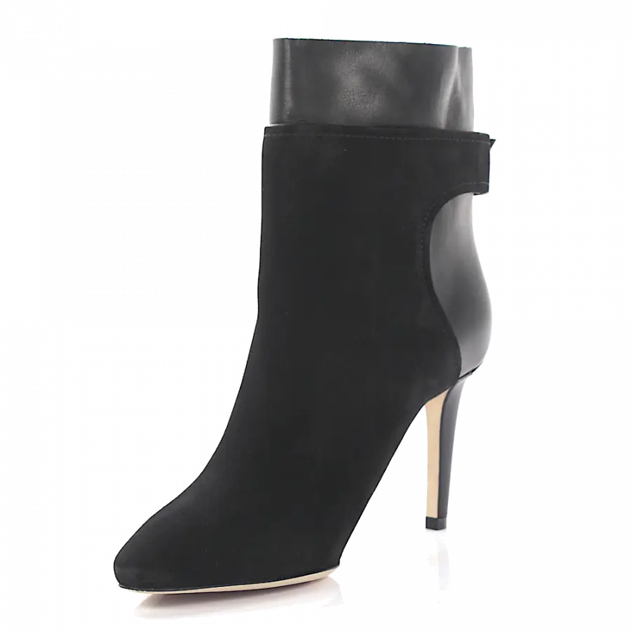 Jimmy Choo - Stiefeletten Major 85 Veloursleder Leder schwarz - schwarz