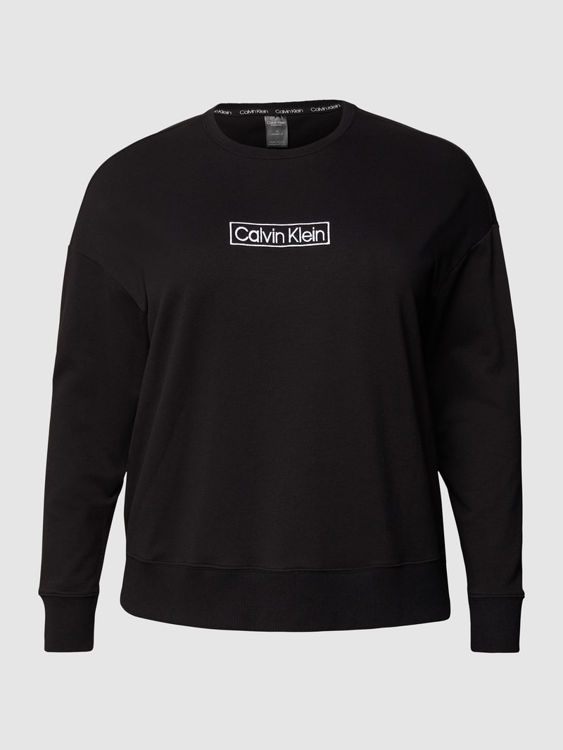 Sweatshirt mit Label-Stitching in schwarz