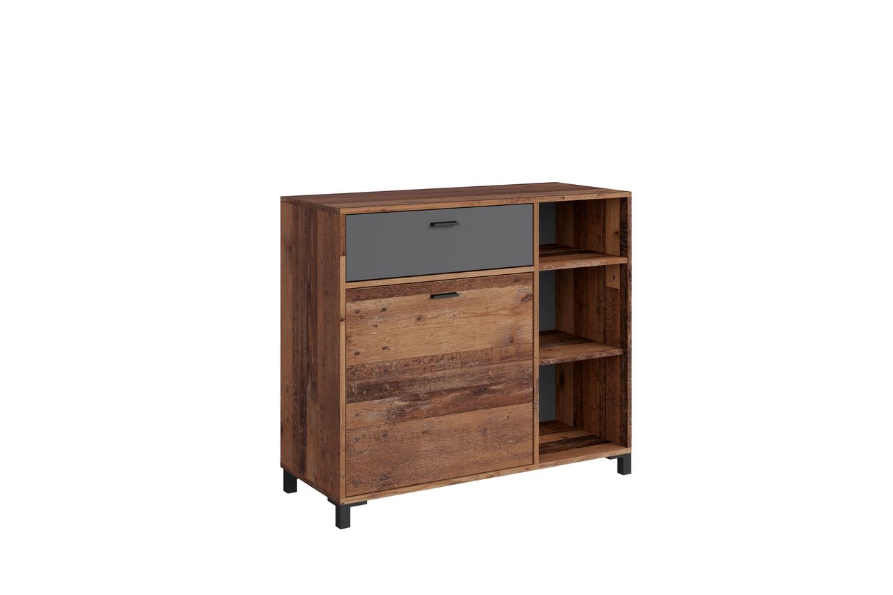 byLiving JACKSON Sideboard, Breite 98 cm, Old-Wood-Optik, anthrazit