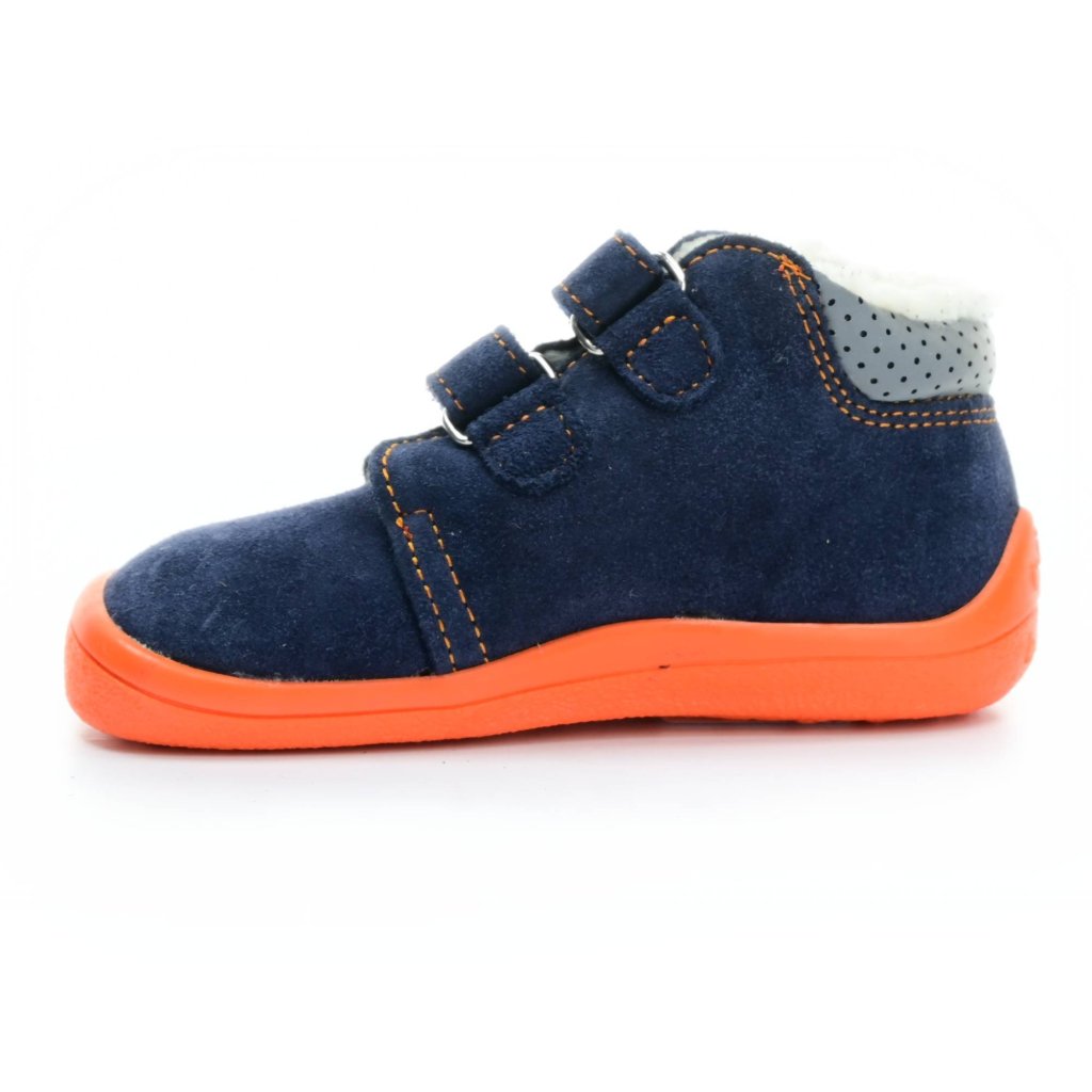Beda Blue Mandarine mit Membran (BF 0001/W/MK/2) dunkelblaue Winterbarfußschuhe