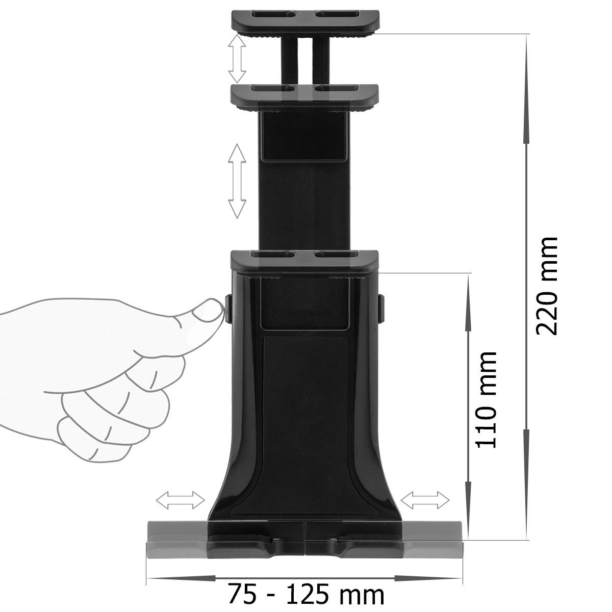 MidGard Universal Autositz-Kopfstützenhalterung für Tablet PC / Smartphone Tablet-Halterung
