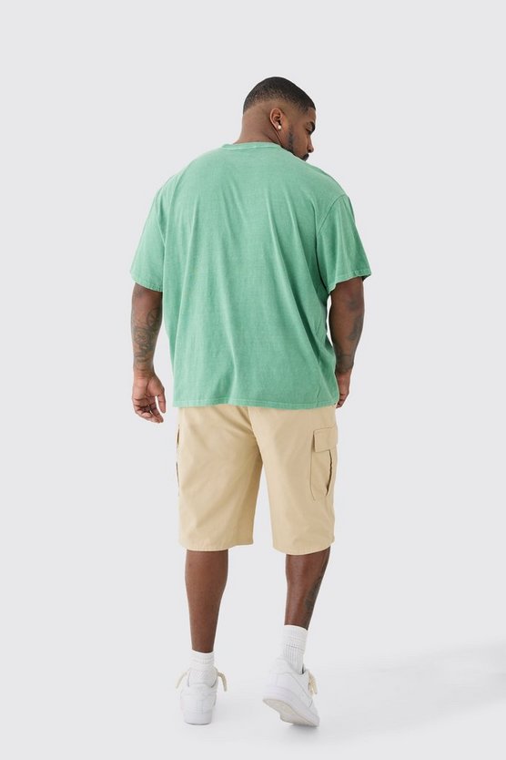 Plus lockere Cargo-Shorts mit elastischem Bund