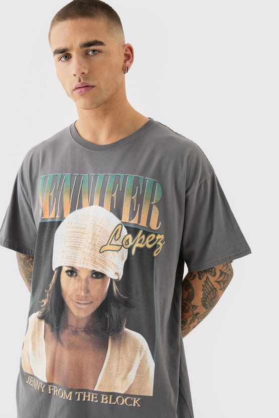 Oversize T-Shirt mit lizenziertem Jennifer Lopez Print