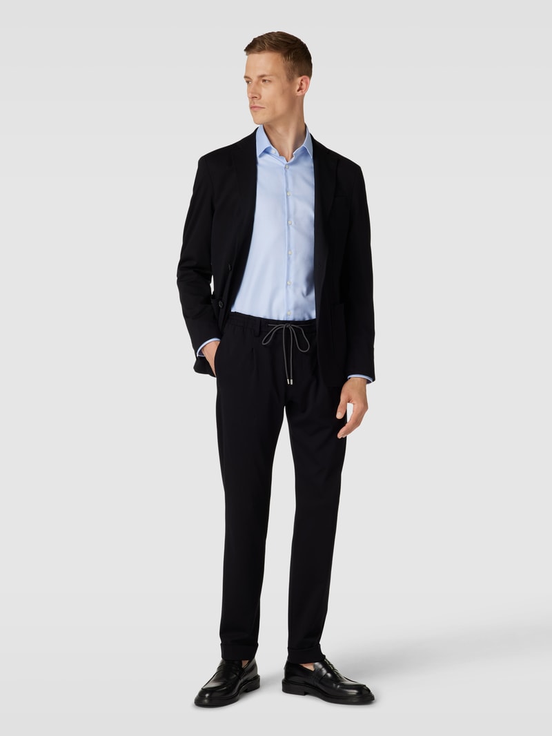Slim Fit 2-Knopfsakko mit Anstecknadel Modell 'Seba' in schwarz