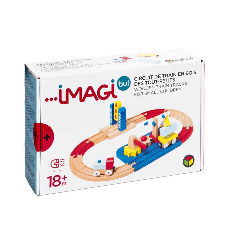 Circuit de train en bois des tout-petits Oxybul