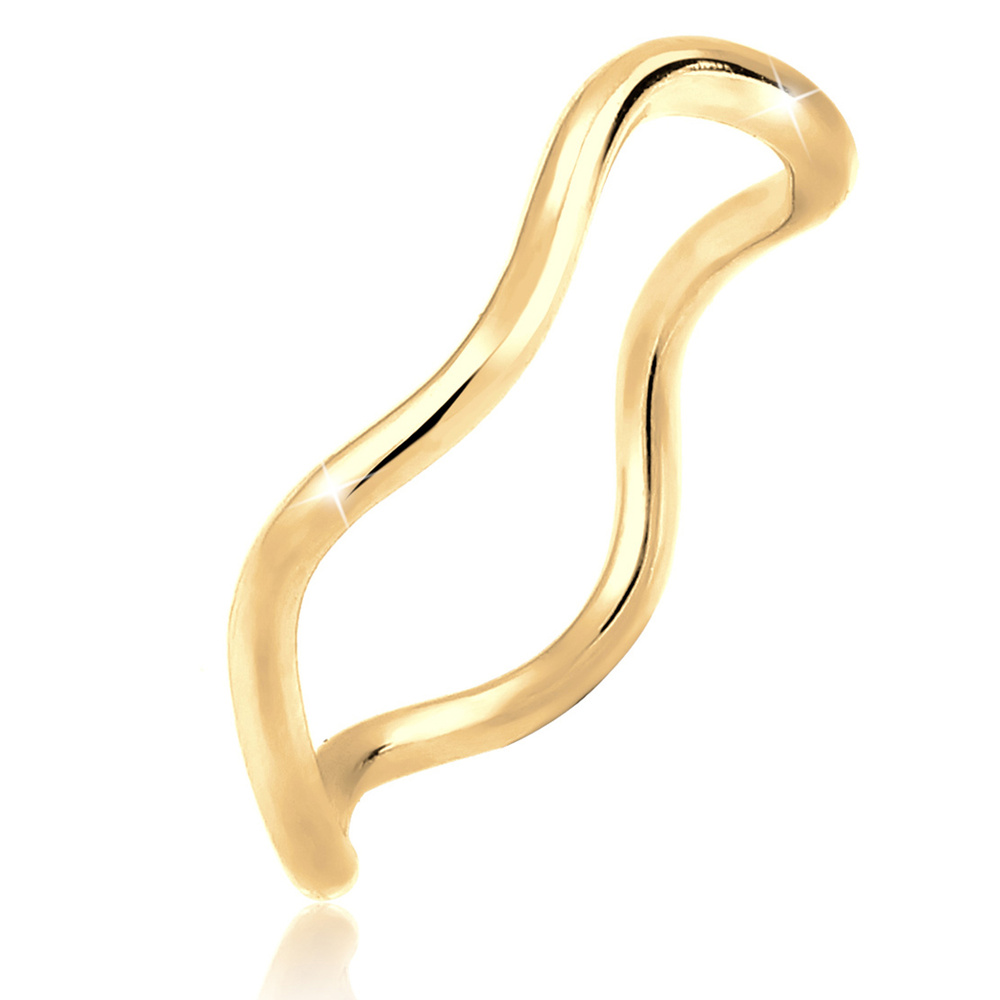 Elli Elli Bague Femmes Vagues Minimaliste Géo Tendance en Argent Sterling 925 Bague