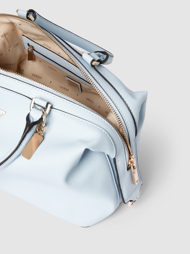 Handtasche mit Label-Detail Modell 'KERSTI' in hellblau