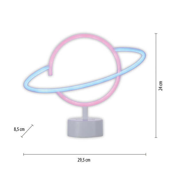 LED-Neon-Tischleuchte Saturn, 2er Set