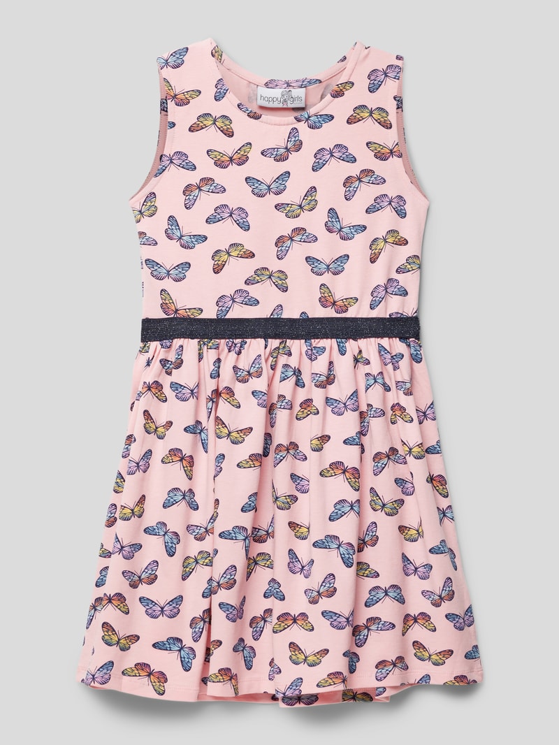 Kleid mit Allover-Muster in hellrosa