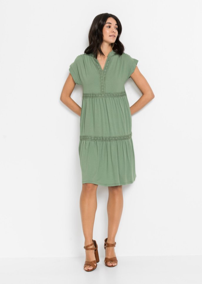 Tunika-Kleid mit Spitze