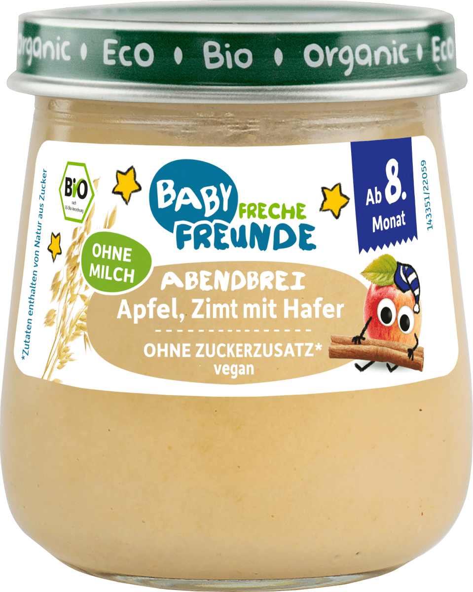 Abendbrei Apfel, Zimt mit Hafer, ab dem 8.Monat, 120 g