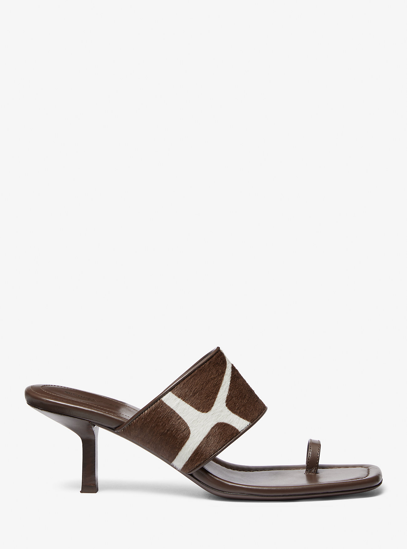 Dionne Giraffe Print Kalvehår Sandal - NUTMEG/OPTISK HVIT