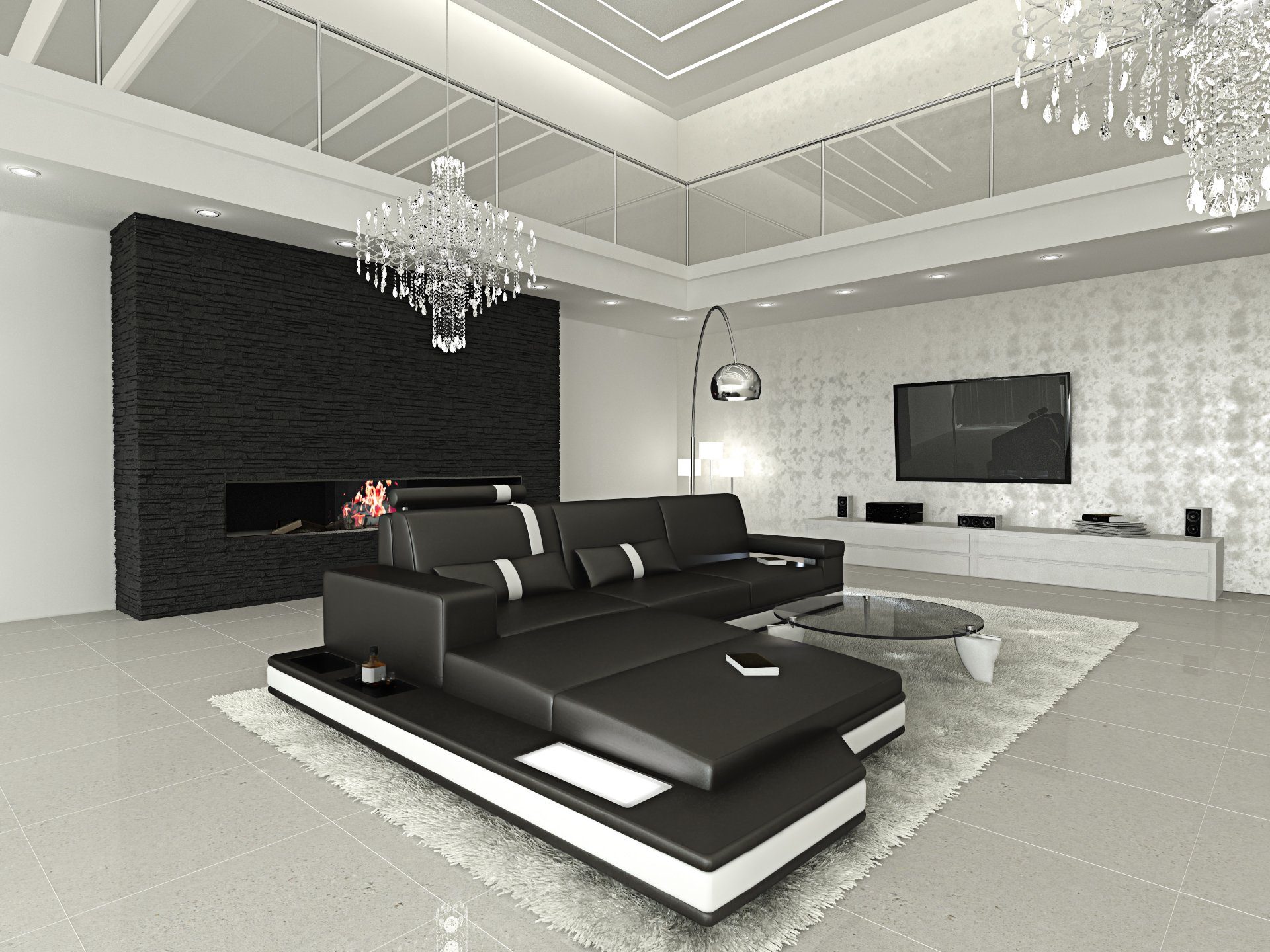 Sofa Dreams Ecksofa Ledercouch Leder Sofa Messana L Form Ledersofa, Couch, mit LED, wahlweise mit Bettfunktion als Schlafsofa, Designersofa