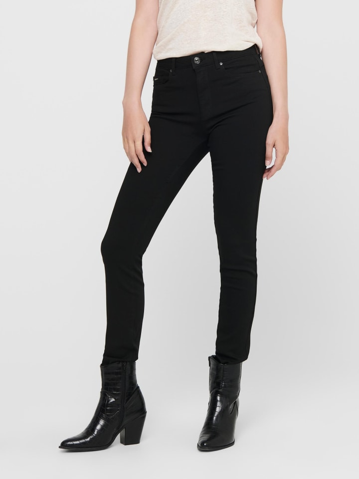 ONLY Skinny Fit Jeans High Waist Stretch Denim 5-Pocket Hose ONLFOREVER in Schwarz günstig kaufen