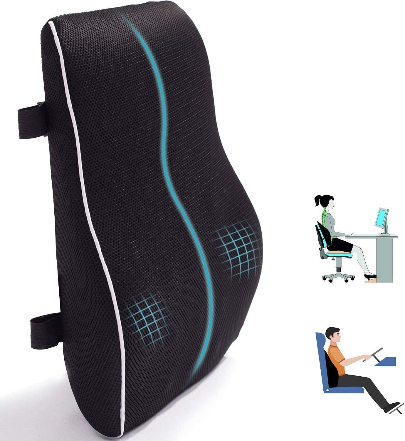 JUNG Rückenkissen VIVALOVE Rückenkissen Sofa Bett Auto, Stützkissen Lendenwirbelkissen, für Bürostuhl, Autositz, Rollstuhl, Rückenschmerzen Kissen, Lendenkissen, Rücken Unterstützung, Stützkissen, für untere & obere Rücken Lendenwirbelkissen Stuhlkis