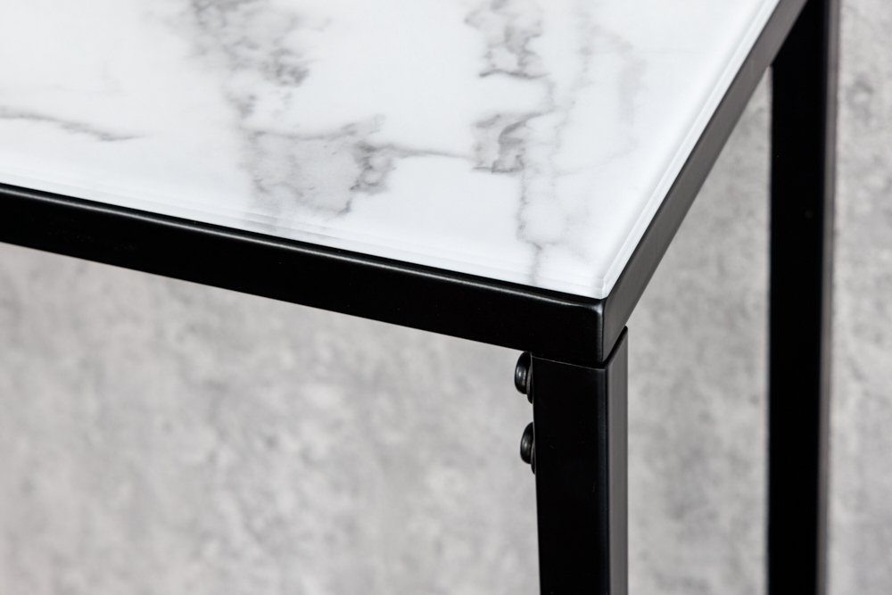 riess-ambiente Konsolentisch BOUTIQUE 110cm weiß / schwarz (Einzelartikel, 1-St), Flur · Kristallglas · Metall · eckig · Marmor-Dekor · Barock