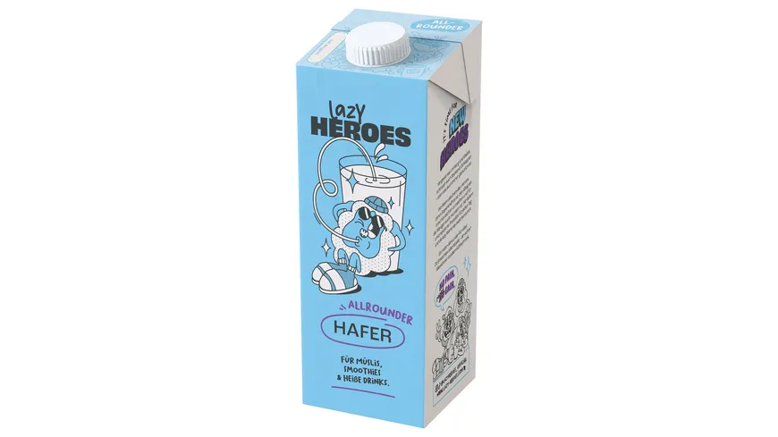 LAZY HEROES Hafergetränk mit zugesetztem Calcium und Vitaminen 1 l